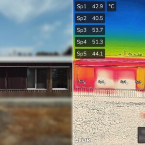 【サーモ】夏の日射遮蔽検討『アウターシェード有無、ハニカム-レース-無しの温度差と暑さ体感。』